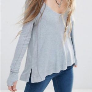 We The Free || Asymmetrical Thermal Fig Sweater